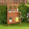 Foldable Wood Potting Bench Gardening Workstation 2-Tier Storage Natural